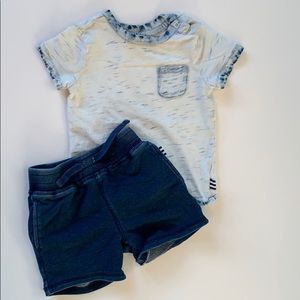 Splendid Boys 6-12M Blue Tie Dye Short Set